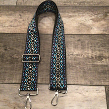 Abstract Adjustable Print Bag Strap - Silver or Gold Hardware