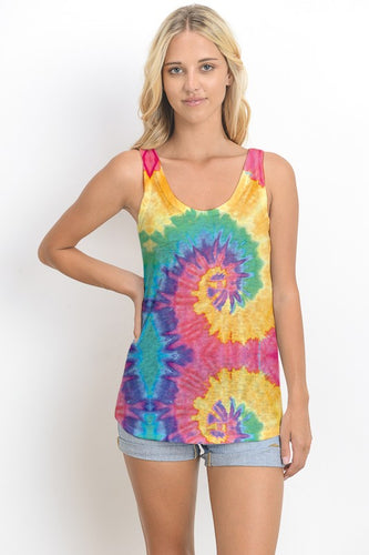 TIEDYE JUNIOR TANK TOP W PRINT - RAINBOW 🌈