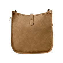 Nubuck Suede Vegan Messenger w/ Abstract Strap - Sand