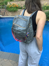 Solid Vegan Leather Convertible Backpack - Black, Camel or Grey