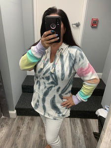 Ocean Drive Firework Tie-dye Burnout Pullover Hoodie