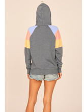 OCEAN DRIVE TIDEWATER GREY OR WHITE W/ MULTI STRIPES BURNOUT COLORBLOCK HOODIE