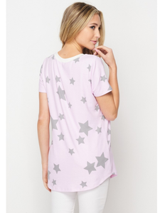 Star Tee - Charcoal/Lavender