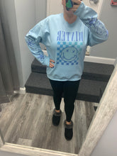 Winter Checkered Happy Sweatshirt W Sleeve Details