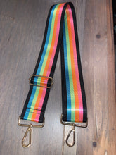 🌈 Neon Rainbow w/ Black Stripe 2” Adjustable Handbag Strap