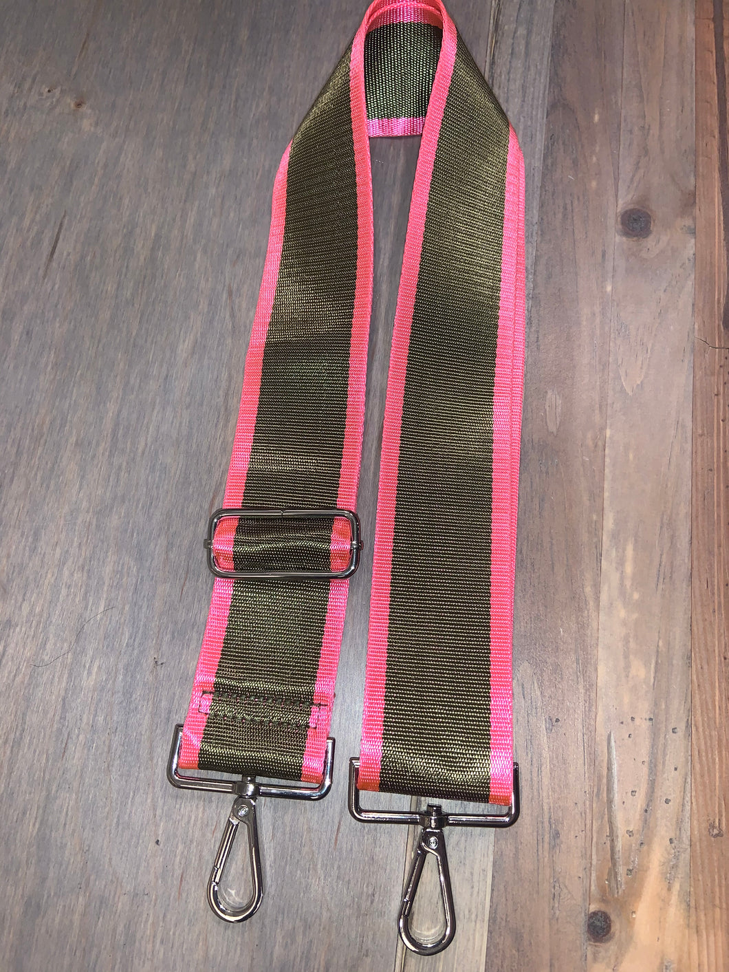 💚💗🧡 Olive/Pink or Olive/Pink/Orange Stripe 2” Adjustable Handbag Strap
