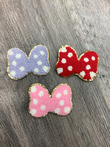 Polka Dot Bows Self Adhesive Patch - Assorted Colors