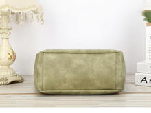 Vegan Leather Woven Flip Rivet Handbag Zipper Closure Crossbody Bag - Assorted Colors