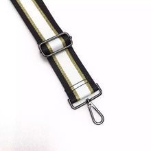 White/Black/Metallic Gold Stripe 2” Adjustable Handbag Strap
