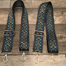 Abstract Adjustable Print Bag Strap - Silver or Gold Hardware