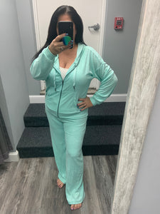 OCEAN DRIVE TERRY CLOTH JOGGER- AQUA