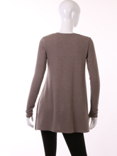 Hacci V Neck Long Sleeve Top - Stone