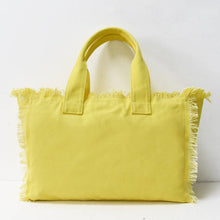 Solid Large Canvas Fringe Tote - Assorted Colors