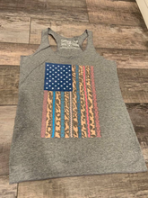 🇺🇸 Aztec Flag Racer Back Tank - Heather Grey or Heather White