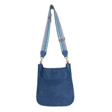 SUEDE MESSENGER W/EMBROIDERED 2” ADJUSTABLE STRAP - ASSORTED COLORS