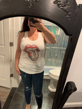 Red lips tie-dye tongue tank.