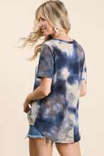 TIE DYE THERMAL WAFFLE V NECK TOP WITH STRAPPED - ASSORTED COLORS