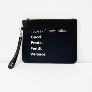 I Speak Fluid Italian Vegan Leather Tote - Black or Cream