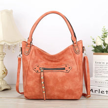 Vegan Leather Woven Flip Rivet Handbag Zipper Closure Crossbody Bag - Assorted Colors