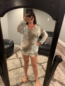 Tie dye lounge wear set - Olive/Aqua/Pink or Grey/Pink Smoke.