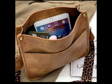 Vegan Leather Bag With Leopard Strap