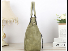 Vegan Leather Woven Flip Rivet Handbag Zipper Closure Crossbody Bag - Assorted Colors