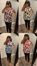 LEOPARD PRINT LOW GAUGE DEEP U-NECK TOP - ASSORTED COLORS