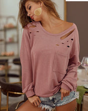 FRENCH TERRY WITH LASER CUT DETAILED SHIRT- ASSORTED COLORS