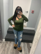 OPEN ONE SHOULDER TOP - JADE OR VINTAGE OLIVE