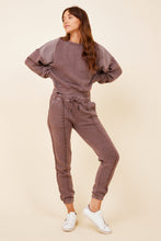 Vintage Havana Hot Fudge w/ Expresso Stitching Solid Reverse Burnout Crewneck