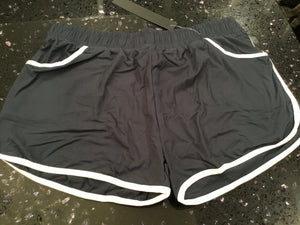 Dolphin shorts with contrast piping and wide pockets - Charcoal
