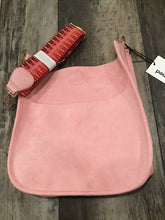 SUEDE MESSENGER W/EMBROIDERED 2” ADJUSTABLE STRAP - ASSORTED COLORS