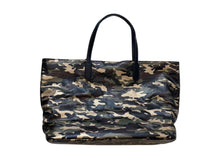 METALLIC CAMO TOTE W/STRIPE & PULL OUT INTERIOR CROSS BODY - GOLD CAMO