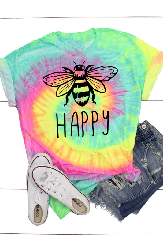 Bee Happy Rainbow Tie Dye 🐝🌈
