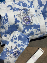 Bling Hamsa Tiedye Canvas Tote Bag, Pouch & Strap Set - Blue or Grey