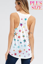Plus size Multi color stars tank top - Ivory