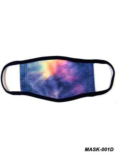 REVERSIBLE AND WASHABLE TIE DYE PRINT FASHION FACE MASK - MULTI