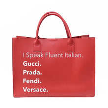 I Speak Italian Vegan Leather Tote - Assorted Colors