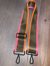 💚💗🧡 Olive/Pink or Olive/Pink/Orange Stripe 2” Adjustable Handbag Strap