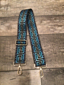 Abstract Adjustable Print Bag Straps - Silver or Gold Hardware