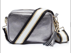 White/Black/Metallic Gold Stripe 2” Adjustable Handbag Strap