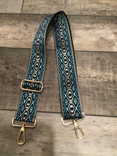 Abstract Adjustable Print Bag Strap - Silver or Gold Hardware