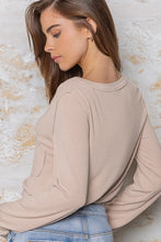 POL V-neck Buttondown Long sleeve top - Beige or Watermelon Pink