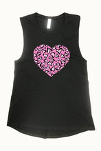 Heart 💕 Leopard Tank - Black, White or Mauve
