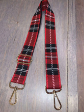 Red Plaid Adjustable Bag Strap