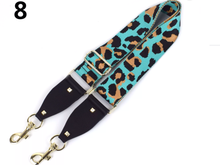 2" ADJUSTABLE ANIMAL PRINT BAG STRAP WITH VEGAN LEATHER  - PURPLE or TURQUOISE