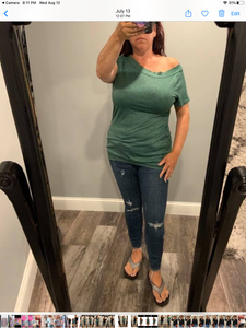 Short sleeve solid top - Black, Green, Burgundy, Charcoal or Blue