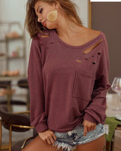 FRENCH TERRY WITH LASER CUT DETAILED SHIRT- ASSORTED COLORS