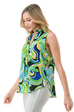 ARIELLA RUFFLE NECK TANK TOP - MULTI